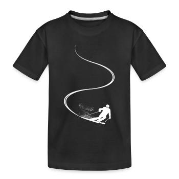 Piste de ski, Après-ski, Sports d’hiver, Vacances au ski - T-shirt bio Premium Enfant - noir - Devant