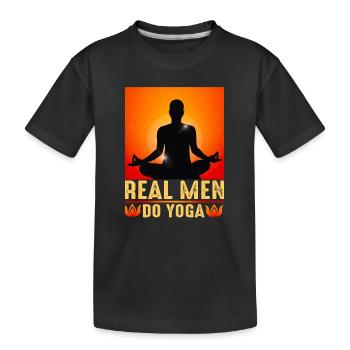 Yoga, Zen, Zen-Haltung - Kinder Premium Bio T-Shirt - Schwarz - Vorne
