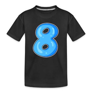 Numéro 8 Numéro Huit Motif Bleu - T-shirt bio Premium Enfant - noir - Devant