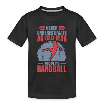 Handball Großvater - Kinder Premium Bio T-Shirt - Schwarz - Vorne