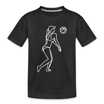Dessin d’un joueur de beach-volley - T-shirt bio Premium Enfant - noir - Devant