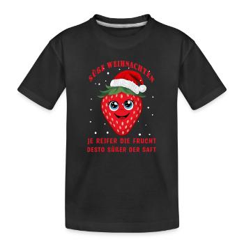 Sweet strawberry - Kids' Premium Organic T-Shirt - black - Front