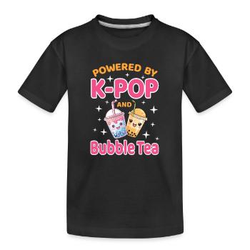 K-Pop and Bubble Tea Korea - Kids' Premium Organic T-Shirt - black - Front
