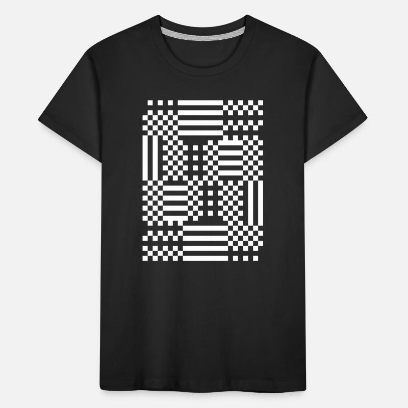 GridFlux Monochrome Optical Pattern Kids' Premium Organic T-Shirt