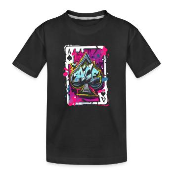 As de pique - T-shirt bio Premium Enfant - noir - Devant