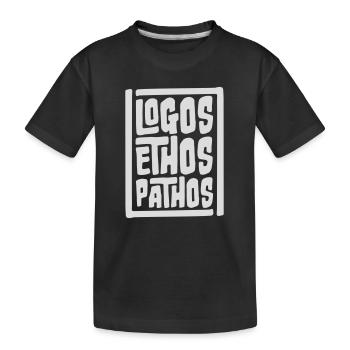 Logos Ethos Pathos Rhetoric Philosophy Student - Kids' Premium Organic T-Shirt - black - Front