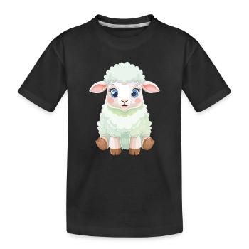 Pastell Lammchen Flauschig - Kinder Premium Bio T-Shirt - Schwarz - Vorne