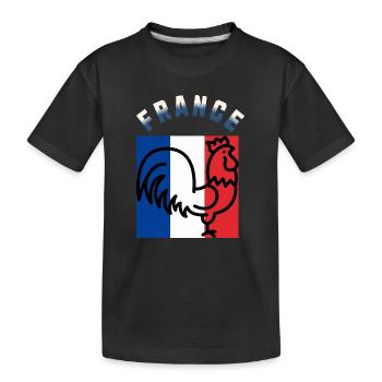 Coq et Tricolore: Art France - T-shirt bio Premium Enfant - noir - Devant