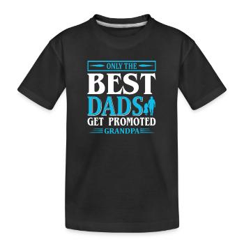 Meilleur papa promu grand-père - T-shirt bio Premium Enfant - noir - Devant