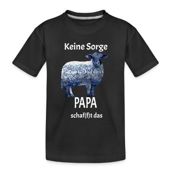 Papa schaf(f)t das Schaf T-Shirt Geschenk - Kinder Premium Bio T-Shirt - Schwarz - Vorne