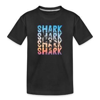 Vintage Hai Sommer | Hai-Liebhaber - Kinder Premium Bio T-Shirt - Schwarz - Vorne