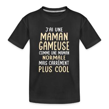 J'ai une maman gameuse plus cool - T-shirt bio Premium Enfant - noir - Devant