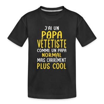 J'ai un papa vététiste plus cool - T-shirt bio Premium Enfant - noir - Devant