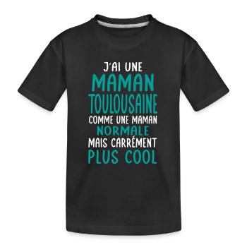 J'ai une maman Toulousaine plus cool - T-shirt bio Premium Enfant - noir - Devant