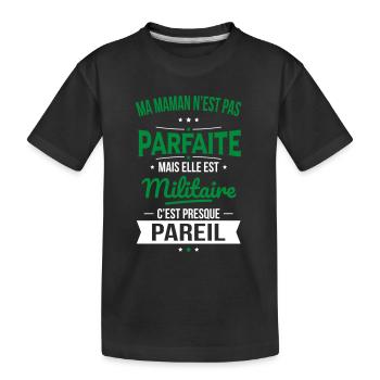 Ma maman n'est pas parfaite - Militaire - T-shirt bio Premium Enfant - noir - Devant
