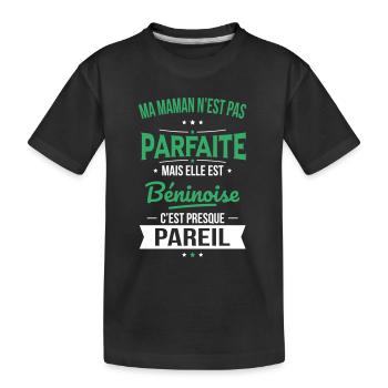 Ma maman n'est pas parfaite - Béninoise - T-shirt bio Premium Enfant - noir - Devant