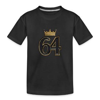 64 Nombre Couronne - T-shirt bio Premium Enfant - noir - Devant