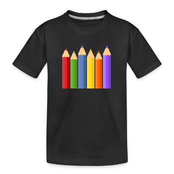 Pencil Colored Pencils Crayons Pencils Pen School - Kids' Premium Organic T-Shirt - black - Front