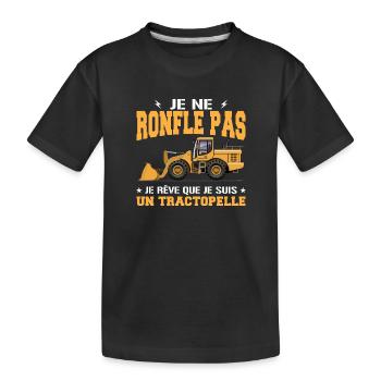 Baumaschine Baggerlader Schnarcher - Kinder Premium Bio T-Shirt - Schwarz - Vorne