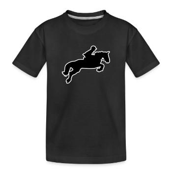 Springpferd - Kinder Premium Bio T-Shirt - Schwarz - Vorne