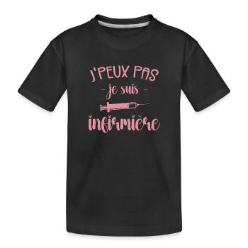 Ich kann nicht, ich bin Krankenschwester - Kinder Premium Bio T-Shirt - Schwarz - Vorne