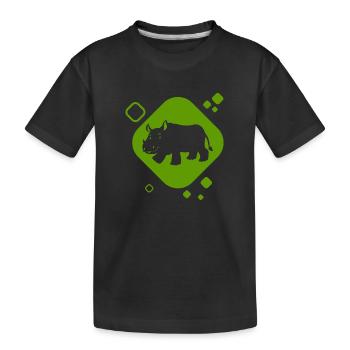 Nashorn - Afrika - Natur - Tierfreund - Kinder Premium Bio T-Shirt - Schwarz - Vorne
