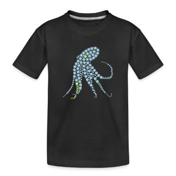 Oktopus - Kinder Premium Bio T-Shirt - Schwarz - Vorne
