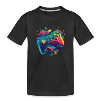 Retro Konsole - Kinder Premium Bio T-Shirt - Schwarz - Vorne