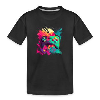 Retro Konsole - Kinder Premium Bio T-Shirt - Schwarz - Vorne