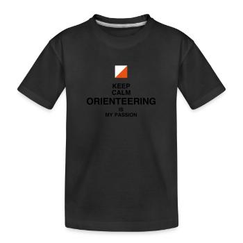 Orienteering / Orienteer / Orientierungslauf - Kinder Premium Bio T-Shirt - Schwarz - Vorne