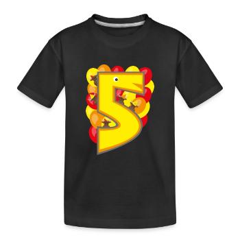 Kindergeburtstags-Zahl die coole fünf. - Kinder Premium Bio T-Shirt - Schwarz - Vorne