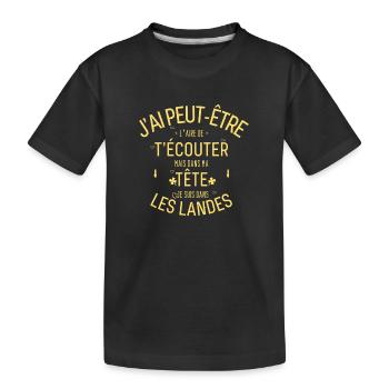 Dans ma Tête je suis Dans les Landes - T-shirt bio Premium Enfant - noir - Devant