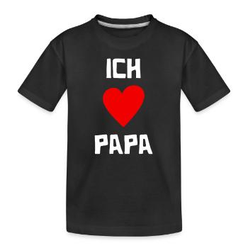 Ich liebe Papa - Vatertag - Vater - Baby - Kind - Kinder Premium Bio T-Shirt - Schwarz - Vorne