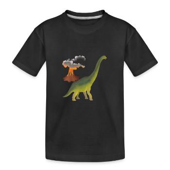 Dino et volcan - T-shirt bio Premium Enfant - noir - Devant