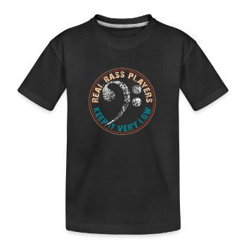 Clé de basse vintage avec dicton drôle - T-shirt bio Premium Enfant - noir - Devant