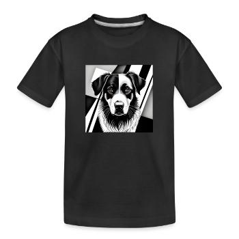 Collie: Cubist Black & White - Kids' Premium Organic T-Shirt - black - Front