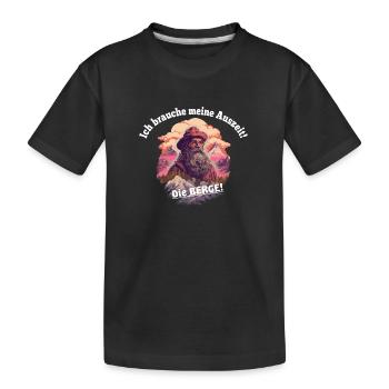 Wandern Berge meine Auszeit - Kinder Premium Bio T-Shirt - Schwarz - Vorne