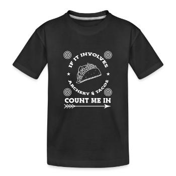 Archer Archery Bow And Arrow - Kids' Premium Organic T-Shirt - black - Front