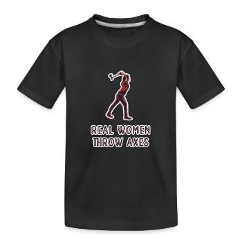 Axe throw axe throwing - Kids' Premium Organic T-Shirt - black - Front
