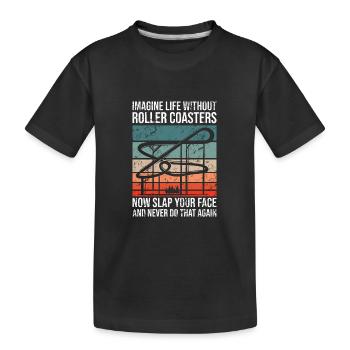 Roller Coaster Amusement Park Amusement Park - Kids' Premium Organic T-Shirt - black - Front