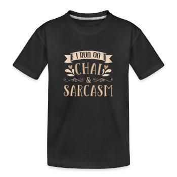 Chai Latte Tee trinken Teetrinker - Kinder Premium Bio T-Shirt - Schwarz - Vorne