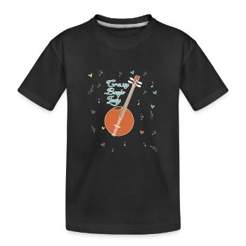 Banjo play banjo player music instrument - Kids' Premium Organic T-Shirt - black - Front
