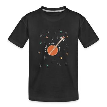 Banjo play banjo player music instrument - Kids' Premium Organic T-Shirt - black - Front