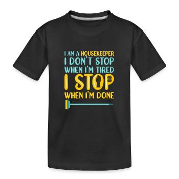 Haushälterin Haushalt Reinigungskraft - Kinder Premium Bio T-Shirt - Schwarz - Vorne
