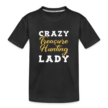 Chasseur de trésors Chasse au trésor Détecteur de métaux - T-shirt bio Premium Enfant - noir - Devant