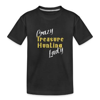 Chasseur de trésors Chasse au trésor Détecteur de métaux - T-shirt bio Premium Enfant - noir - Devant
