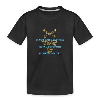 Chasseur de trésors Chasse au trésor Détecteur de métaux - T-shirt bio Premium Enfant - noir - Devant