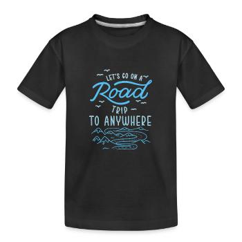 Road Trip - Kids' Premium Organic T-Shirt - black - Front