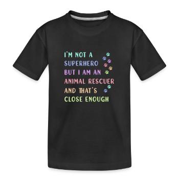 Dog adopts animal welfare - Kids' Premium Organic T-Shirt - black - Front