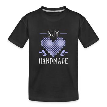 Broderie au point de croix au point de croix - T-shirt bio Premium Enfant - noir - Devant